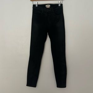 L'Agence Margot high rise black coated jeans size 25